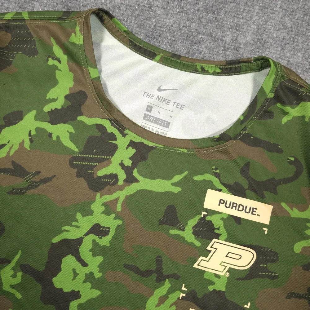 Nike Salute to Service Shirt Womens M Camo Purdue Boilermakers NCAA USA Flag